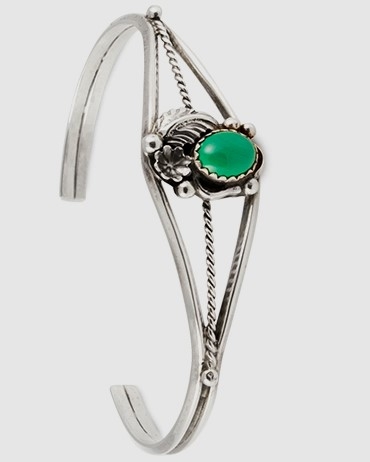 Damenarmreif, Silber, Trkis* Sellys Green, Navajo Art,   5,7 cm