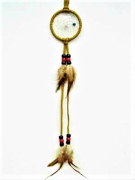 Traumfnger, Hirscheder Hahnenfedern, Navajo Art,   5,7 cm