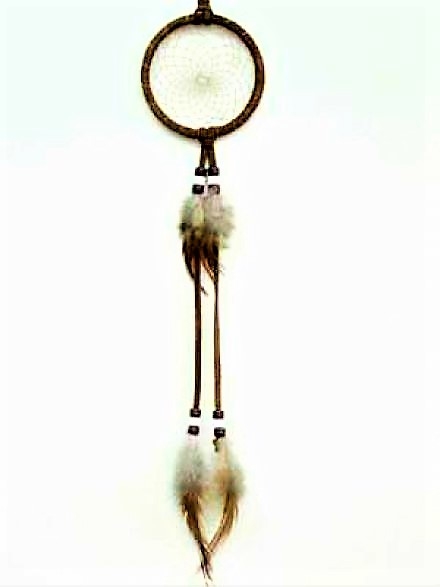 Traumfnger, Leder, Hahnenfedern, Southwest Art,  8,5 cm