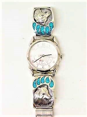 Herren Uhr, Uhrtips Silber, Trkis*, In Honor of Bears, Southwest Art
