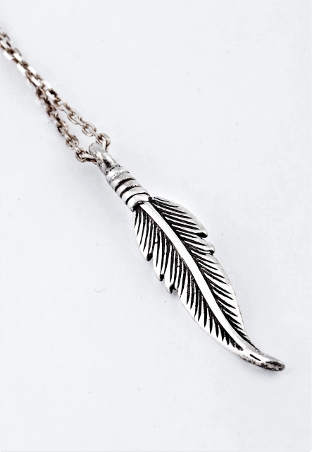 Kette & Anhnger, Silber, Nice Feather, 3,5 cm, Southwest Art